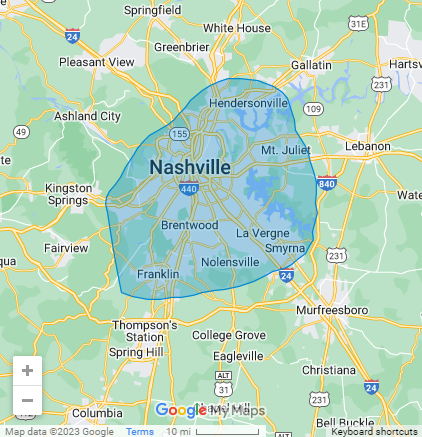 Nashville Maid Service Areas - Nashville